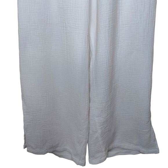 Just Living Women’s Size Small White Gauze Boho Ankle Wide Leg Casual Pants - Picture 3 of 10